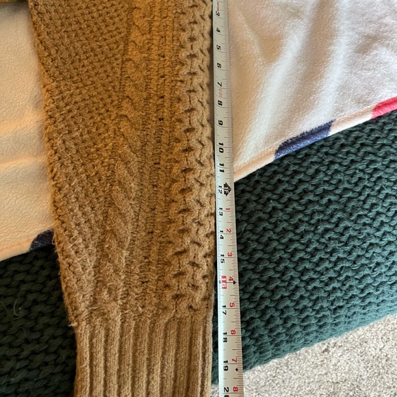 J. Crew $178 cable knit stretch camel cardigan sweater 2X - Picture 5 of 12